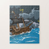 Piratenboot in storm legpuzzel (Verticaal)