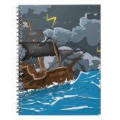 Piratenboot in storm notitieboek (Voorkant)