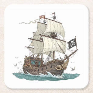 Piratenboot Kartonnen Onderzetters