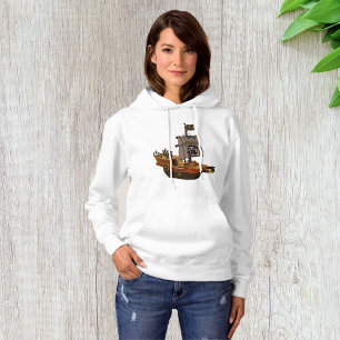 Piratenboot met schedel vlag hoodie