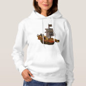 Piratenboot met schedel vlag hoodie (Voorkant)