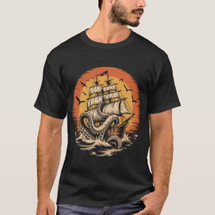 Piratenboot Reuzenoctopus T-shirt