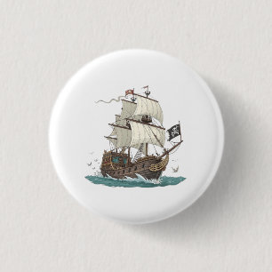 Piratenboot Ronde Button 3,2 Cm