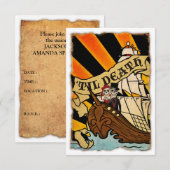 piratenboot uitnodigingen (Voorkant / Achterkant)