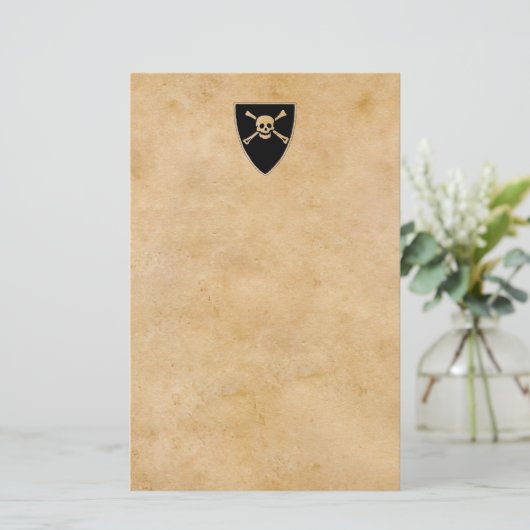 Piratenbord op oud perkament briefpapier (Staand voorkant)