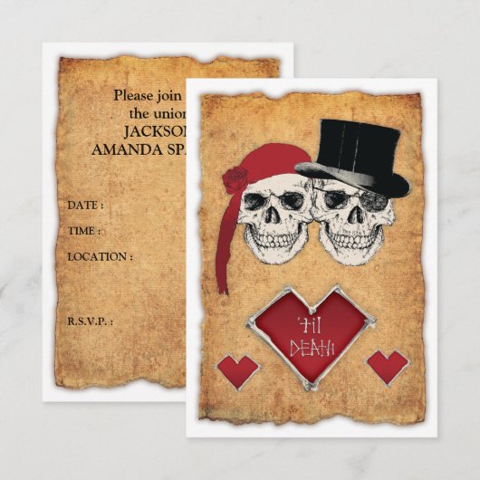 piratenbruiloft kaart (Voorkant / Achterkant)