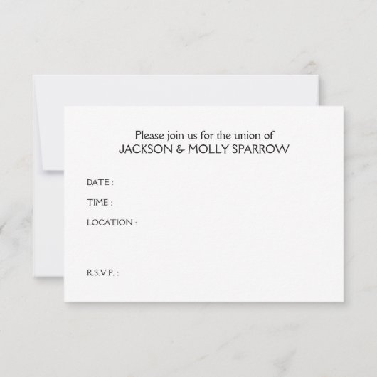 piratenbruiloft kaart (Achterkant)