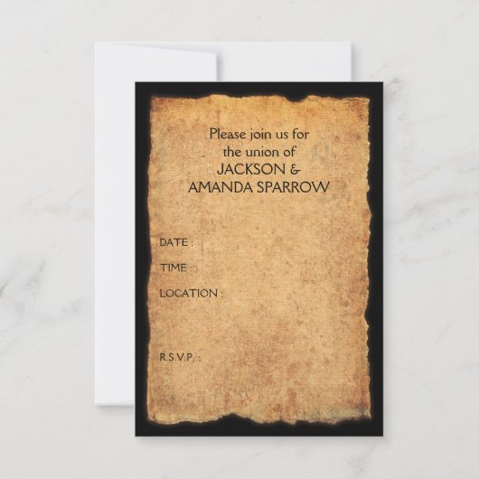 piratenbruiloft kaart (Achterkant)