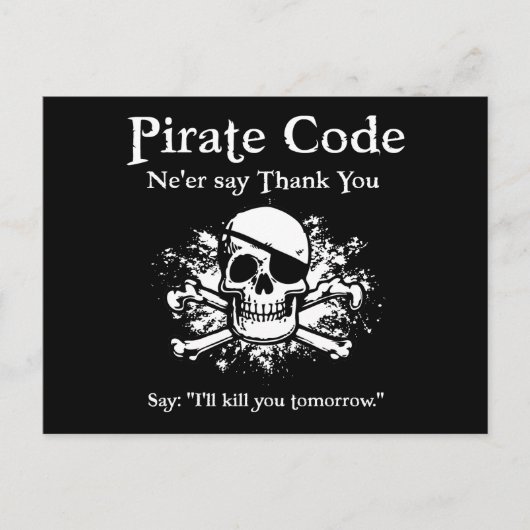 Piratencode: Dank u Briefkaart (Voorkant)