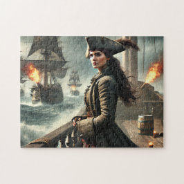 Piratendame Zeeslag Oceaan Schip Scene Legpuzzel