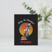 Piratende Captain Dame  Briefkaart (Staand voorkant)