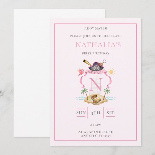 Piratenembleem Kaart (Voorkant / Achterkant)