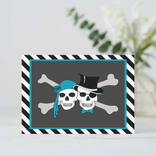 piratenfeest kaart (Staand voorkant)