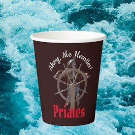 Piratenfeest skelet kapitein papieren bekers