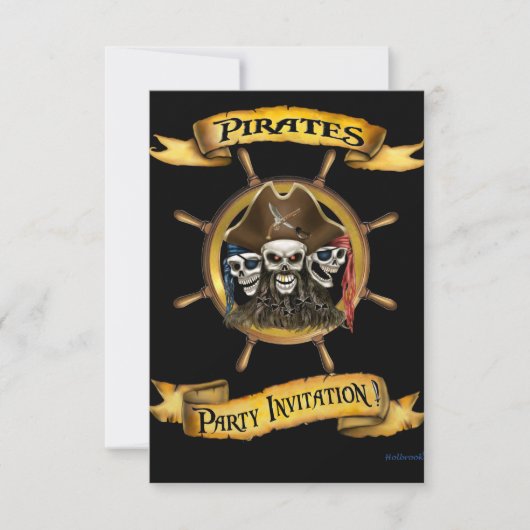 Piratenfeest Uitnodiging (Voorkant)