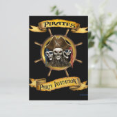 Piratenfeest Uitnodiging (Staand voorkant)