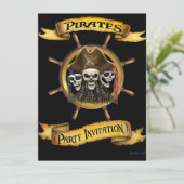 Piratenfeest Uitnodiging (Staand voorkant)
