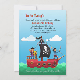 Piratenfeest Uitnodigingen