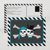 piratenfeestje uitnodiging briefkaart (Voorkant / Achterkant)