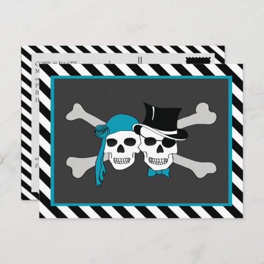 piratenfeestje uitnodiging briefkaart (Voorkant / Achterkant)