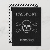 piratenfeestpaspoort uitnodiging briefkaart (Voorkant / Achterkant)
