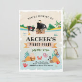 Piratenfeestuitnodiging, Piratenverjaardag Kaart (Staand voorkant)