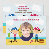 Piratenfoto verjaardagsuitnodiging kaart (Voorkant / Achterkant)