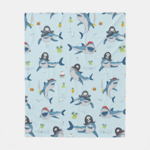  piratenhaai grappig zee wild hand dr fleece deken
