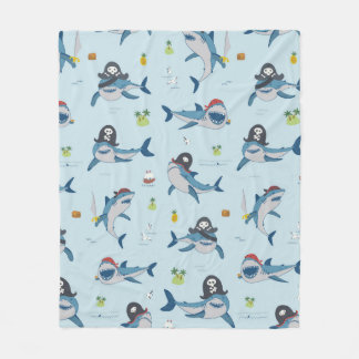 piratenhaai grappig zee wild hand dr fleece deken