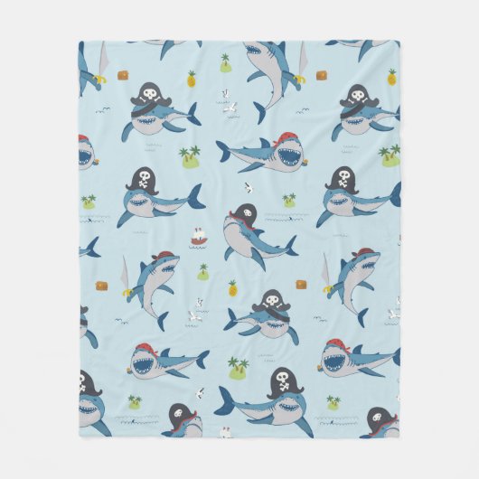 piratenhaai grappig zee wild hand dr fleece deken (Voorkant)