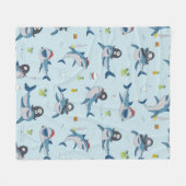 piratenhaai grappig zee wild hand dr fleece deken (Voorkant (Horizontaal))