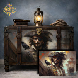 Piratenkapitein Portret Decoupage Tissuepapier