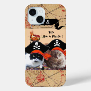 PIRATENKATten ANTIQUE PIRATEN SCHATKAARTEN EN VLAG iPhone 15 Case