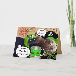 PIRATENKATten EN GROENE BIERPINTS,St. Patrick's Da Kaart