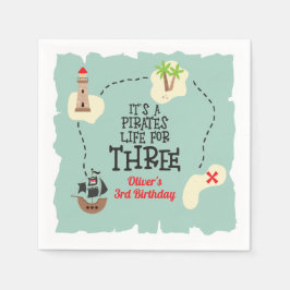 Piratenleven voor de 3e verjaardag servet