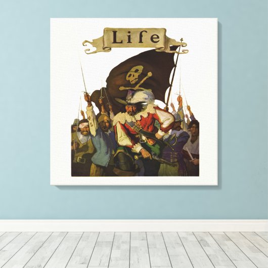 Piratenleven Wyeth Illustratie Canvas Afdruk (Insitu (Houten vloer))