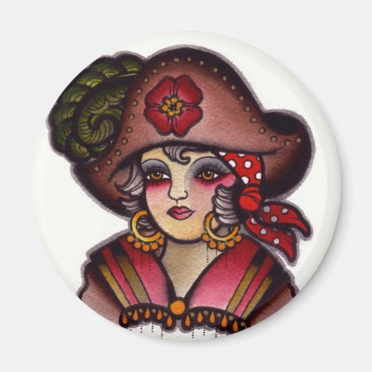 piratenmeisje magneet (Voorkant)