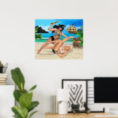 PIRATENMEISJES VECHTEN POSTER (Thuiskantoor)