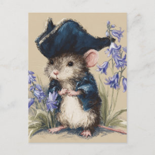 Piratenmuis in de bloemen briefkaart