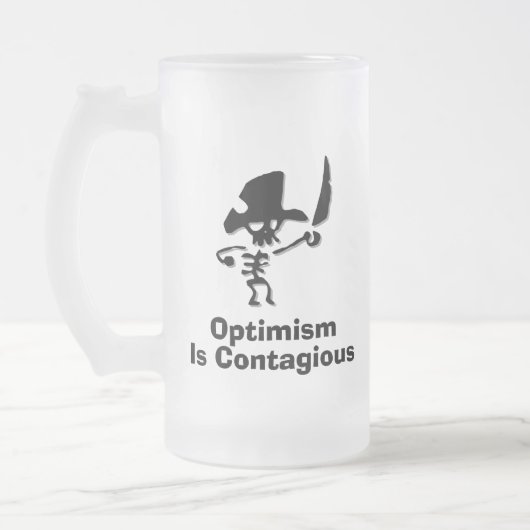 Piratenoptimisme is besmettelijk matglas bierpul (Links)