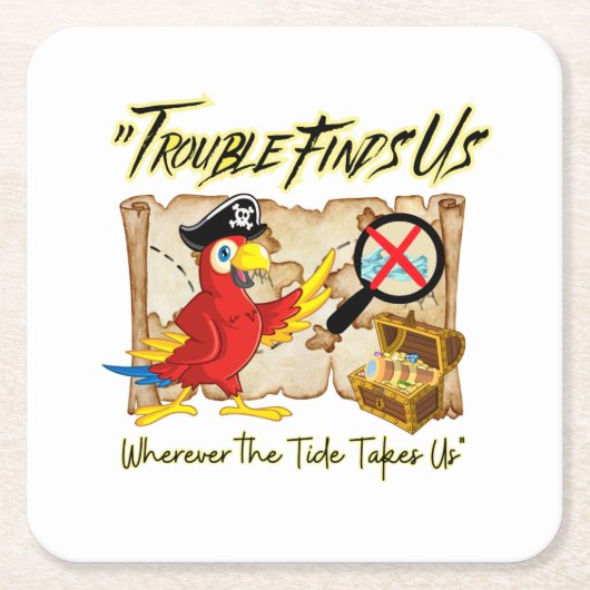 piratenpapegaai-quote kartonnen onderzetters (Voorkant)