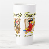 piratenpapegaai-quote latte mok (Voorkant)