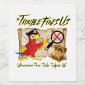 piratenpapegaai-quote wijn etiket (Enkel label)