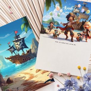 Piratenparadijs Eiland Verjaardag Bedankkaart