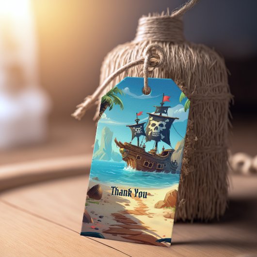 Piratenparadijs Eiland Verjaardag Cadeaulabel