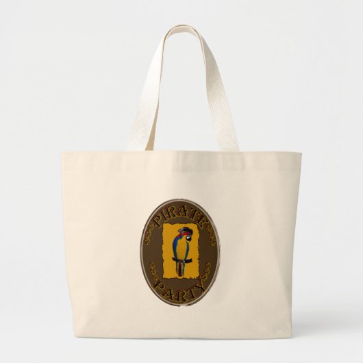 PIRATENPARTIJ GROTE TOTE BAG (Voorkant)