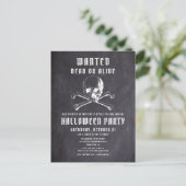 piratenpartij in Botten en schedel Uitnodiging Briefkaart (Staand voorkant)