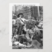 piratenpartij in Galleon Wedding Kaart (Voorkant / Achterkant)