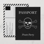 piratenpartij paspoort uitnodiging briefkaart (Voorkant / Achterkant)