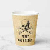  Piratenpartij Schedel & Botten Halloween Papieren Bekers (Achterkant)